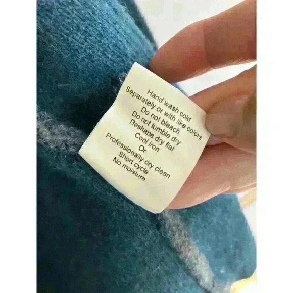 Chiaramente Open Front Hooded Gray/Blue Hooded Cardigan Vest Italian Sz Small - Picture 8 of 8